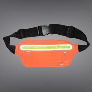 Waterproof Orange Zippered Sports Fitness and Running Waist Belt
